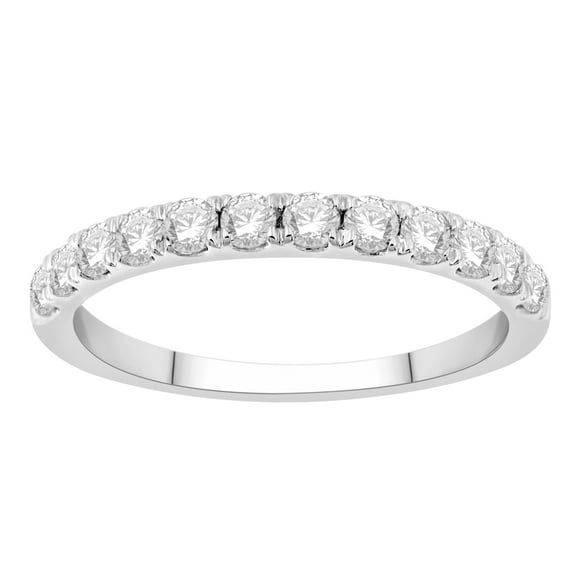 Diamond Affection 10K White Gold 1/2 Cttw Laboratory Created Diamond Band Ring for Women Size 7 (Color F-G/Clarity VS2- SI1)
