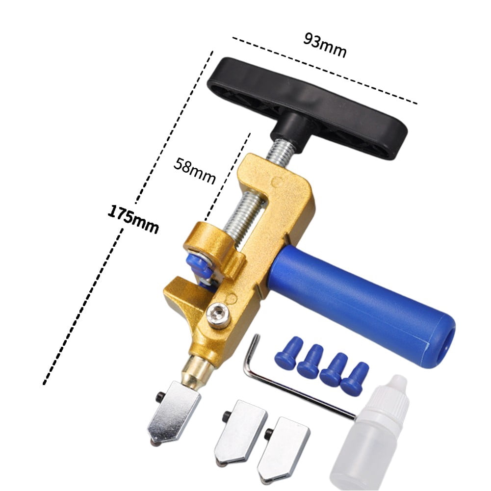 BUYISI 1set Tile Cutter 2 In 1 Glass Tile Cutter Manual Glazed Tiles Mirror Cutting Machine Opener Home Improvement Decoration Parts blue