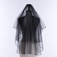 thumbnail image 5 of Black Veil for Halloween Festival Roleplay Costume Accessory Tulle Veil Bride Cosplay Veil for Theme Party Headwear, 5 of 9