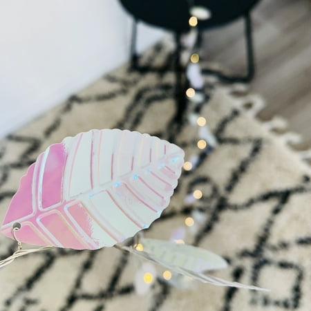 Perfect Holiday 20 LED Iridescent Leaf Fairy Lights - Battery Operated Warm White Glow for Bedroom Nursery Weddings Holidays