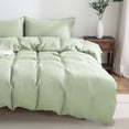 thumbnail image 2 of 100% Pure Linen Duvet Cover with Button Closure and Corner Ties Soft & Breathable - Sage Full/Queen, 2 of 6