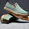 thumbnail image 6 of CANEMON Men's Canvas Slip-On Loafers, LY553, Mint Green, US 7.5, 6 of 9