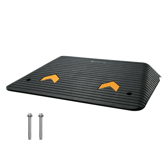 VEVOR Rampe de Seuil en Caoutchouc Améliorée, Rampe de Porte de 4 Pouces avec 1 Canal, Rampe pour Voiture en Caoutchouc Naturel avec Surface Texturée Antidérapante, Capacité de Charge de 33069 Lb Rampe de Gourmette pour Fauteuil Roulant et Trottinette