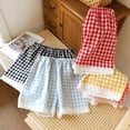 thumbnail image 4 of YANGXINX Women's Casual Summer Shorts with Lace and Plaid Design Elastic Waist Comfortable Pocket Shorts for Beach Home Daily Wear, 4 of 4