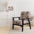 thumbnail image 2 of Designart "Perspectives Emboîtables Composition Rose Gris" Chaise d'Appoint Rembourrée Cubisme Rose - Fauteuil Moderne pour Chambre, 2 of 7