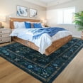 thumbnail image 2 of Ultrug Vintage Rugs Floral Printed Area Rug Soft Carpet for Living Room Bedroom Home Decor,6'x9',Dark Blue, 2 of 7