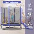 thumbnail image 4 of Alvantor 7ft Trampoline with Slide, Hexagon Recreational Trampoline for Kids with Enclosure net and Ladder Purple, 4 of 6