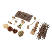 M Buder Hamster Toys Set Teeth Grinding Tunnel Chew String Grass Rattan Ball Wood Sticks Small Animal Molar Toys for Rabbit Rat Guinea Pig (8.66 inches / 22 cm Length, 2.2 lbs / 1 kg)