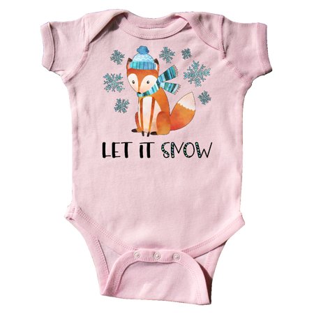 

Inktastic Let it Snow Cute Orange Fox in Hat and Scarf Gift Baby Boy or Baby Girl Bodysuit