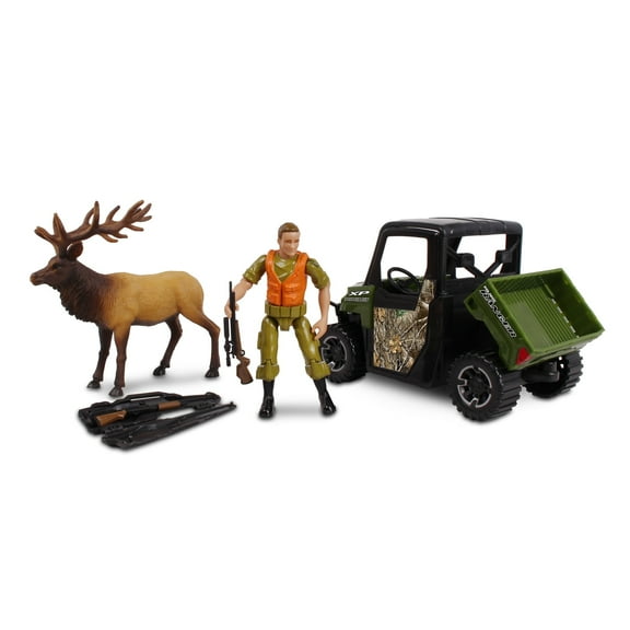 NKOK RealTree 6-Piece Polaris Ranger Elk Hunting Playset, 1:18 Scale (Colors May Vary)