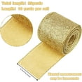 thumbnail image 2 of 2 Rolls 20 Yards Christmas Ribbon Metallic Glitter Ribbon Wired Edge Decorative Fabric Ribbons for Party Wrapping Home Decorations Wedding Birthday DIY Crafts 2.5 Inch (Gold), 2 of 14