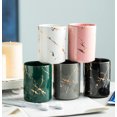 thumbnail image 2 of Unmbo Ceramic Marble Toothbrush Cup,Porcelain Golden Grain Bathroom Tumbler,Toothbrush Holder,Bathroom Cup, 2 of 6