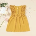 thumbnail image 2 of Odeerbi Girls Dress Baby Girls Clothes Toddler Outfits Lace Sleeveless Bow Cotton Comfortable Cute Kids Dress Yellow, 2 of 9
