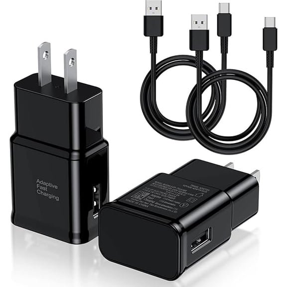 Quyaojz for Type C Charger Fast Charging, 2 Pack USB C Android Phone Wall Charger Block & 3ft Charge Cable Cord, Compatible With Samsung Galaxy S8 / S9 / Active e, S20 / S21 Ultra , , Pixel 3