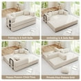 thumbnail image 6 of Hawsaiy 78" Convertible Corduroy Modular Floor Sofa Bed with Cylindrical Pillows, No Assembly Sleeper Couch with High-Density Foam, Fixed Shape Frame for Living Room, Bedroom, Lounge, Beige, 6 of 10