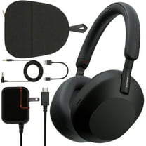 Sony WH-1000XM5 Noise-Canceling Wireless Over-Ear Headphones (Black WH1000XM5/B) Bundle   Wall Charger with USB Type-C Cable