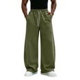 thumbnail image 5 of Men's Loose Fit Sweatpants with Pockets,Drawstring Elastic Waist Wide Leg Pants for Home Loungewear, 5 of 7