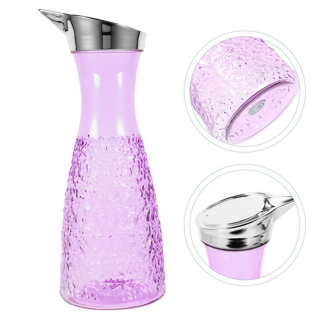 Minkissy Purple PC Pitcher with Lid for Storage Lightweight and Great for Parties and Daily Use 70 oz