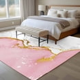 thumbnail image 5 of Pink Gold Marble Washable Living Room Rugs 5'x8', Abstract Wave Low Pile Throw Large Area Rug Non-Slip Sturdy Edge Binding Carpet for Living Room Kitchen Office, 5 of 9