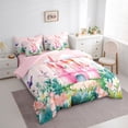 thumbnail image 4 of Feelyou Kawaii Pink Castle Twin Bedding Sets 7-Piece for Girl, Dreamy Fairy Tale Bedding Comforter Set, Spring Flower Floral Reversible Sheet Sets, Microfiber Bedroom Decor, 4 of 8