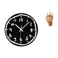 thumbnail image 1 of Reloj de pared de resina acrílica, silencioso, decorativo, con números de creativos y escultura de mano de amantes entrelazados, adecuado para, 1 of 8