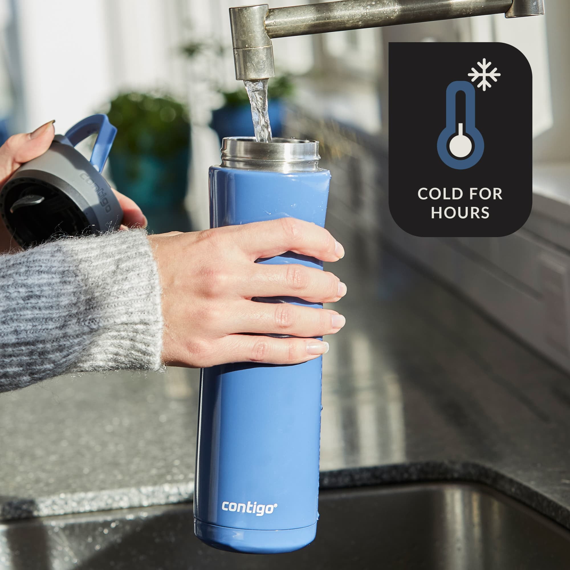 Contigo Ashland 2.0 Water Bottle with AUTOSPOUT Lid, 24oz., Blue Corn