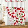 thumbnail image 5 of MIZHONA Plaided Shower Curtain with Snap in Liner,Pink and White No Hook Bathroom Curtain,71"× 83", 5 of 6