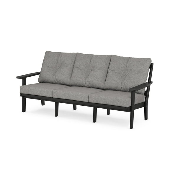 POLYWOOD® Prairie Deep Seating Sofa in Black / Grey Mist