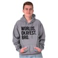 thumbnail image 3 of Worlds Okayest Bro Sibling Brother Men's Big & Tall Graphic Hoodie Brisco Brands 5X, 3 of 4