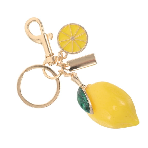 OFFIGAM Lemon Keychain Charm with Realistic Design in Yellow for Decoration