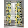 thumbnail image 4 of Farmhouse Watercolor Sheer Curtains for Living Room Bedroom, Lemon Fruit Black White Buffalo Plaid Light Filtering Sheer Curtains, Rod Pocket Voile Window Drapes, 2 Panels Set 52"x 108", 4 of 7