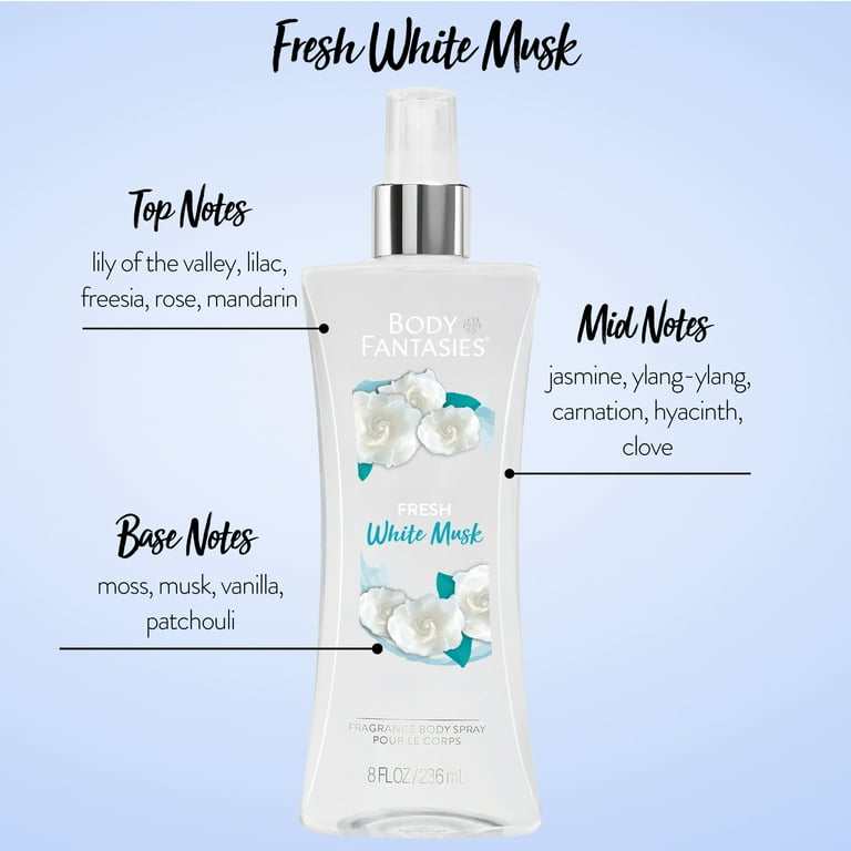 Body Fantasies Signature Fresh White Musk Body Spray By Parfums De Coeur - 8 oz Body Fantasies Signature Fresh White Musk Body Spray By Parfums De Coeur - 8 oz