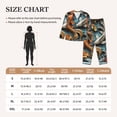 thumbnail image 4 of Fuzoiu Colorful Koi Fish Art Print Women's Long-Sleeved Pajama,Lounge Button Down Nightwear,Womens Notch Collar Pajama Set-Large, 4 of 7