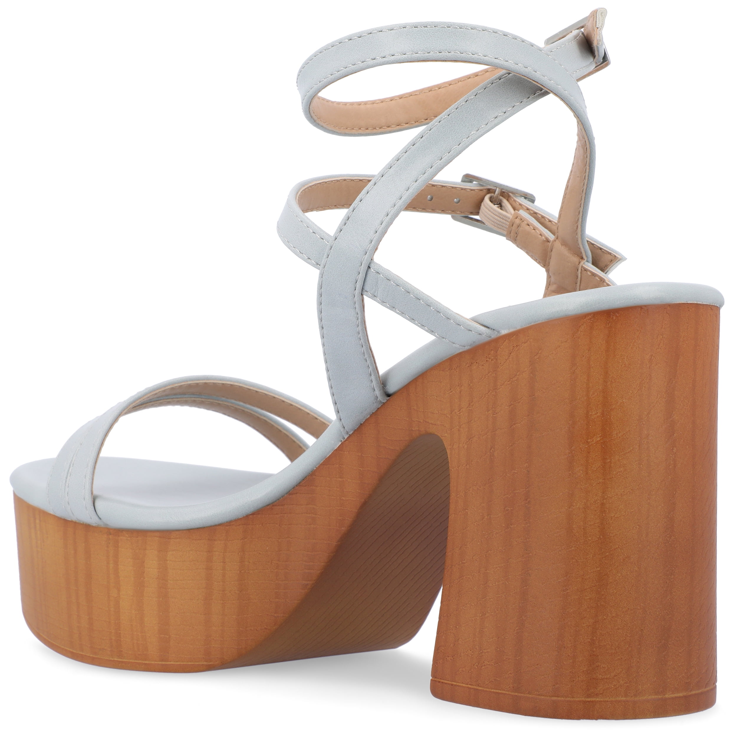 Journee Womens Emerynn Platform Clog Multi Strap Sandals