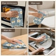 thumbnail image 3 of 6 Pcs Daisy Pioneer Flower Blue Pattern Funny Kitchen Towels, Microfiber Dish Towels, Kitchen Tea Towels Set 18" X 26", 3 of 4