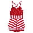 thumbnail image 3 of TiaoBug Kids Girls Candy Cane Striped Christmas Dance Figure Ice Skating Tutu Dress Leotard Red 8, 3 of 7