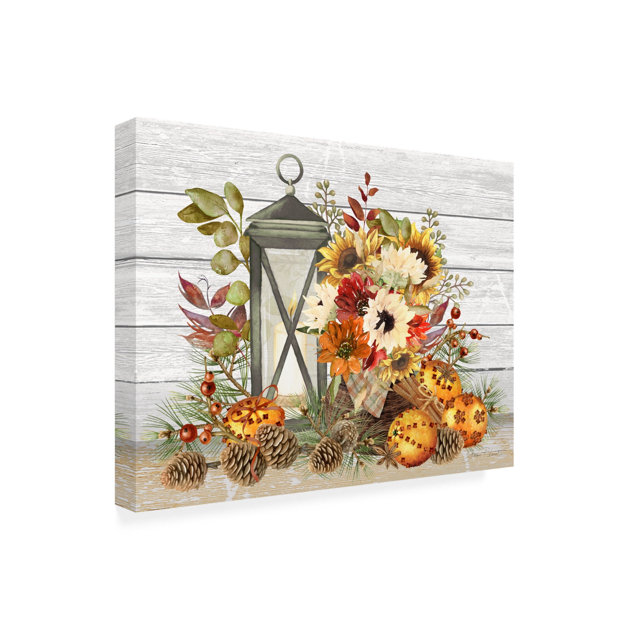 Canvas Wall Art - Jean Plout 'Fall Lantern B' Wall Art for Living Room, Bedroom, or Office Décor by Trademark Fine Art - 19 x 14 Inches