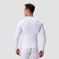 thumbnail image 6 of Men's Compression Shirt Long Sleeve, Athletic Workout T-Shirt & Active Sport Top, Muscle Support Baselayer for Running, Gym, Fitness Training & Cold Weather White M, 6 of 9
