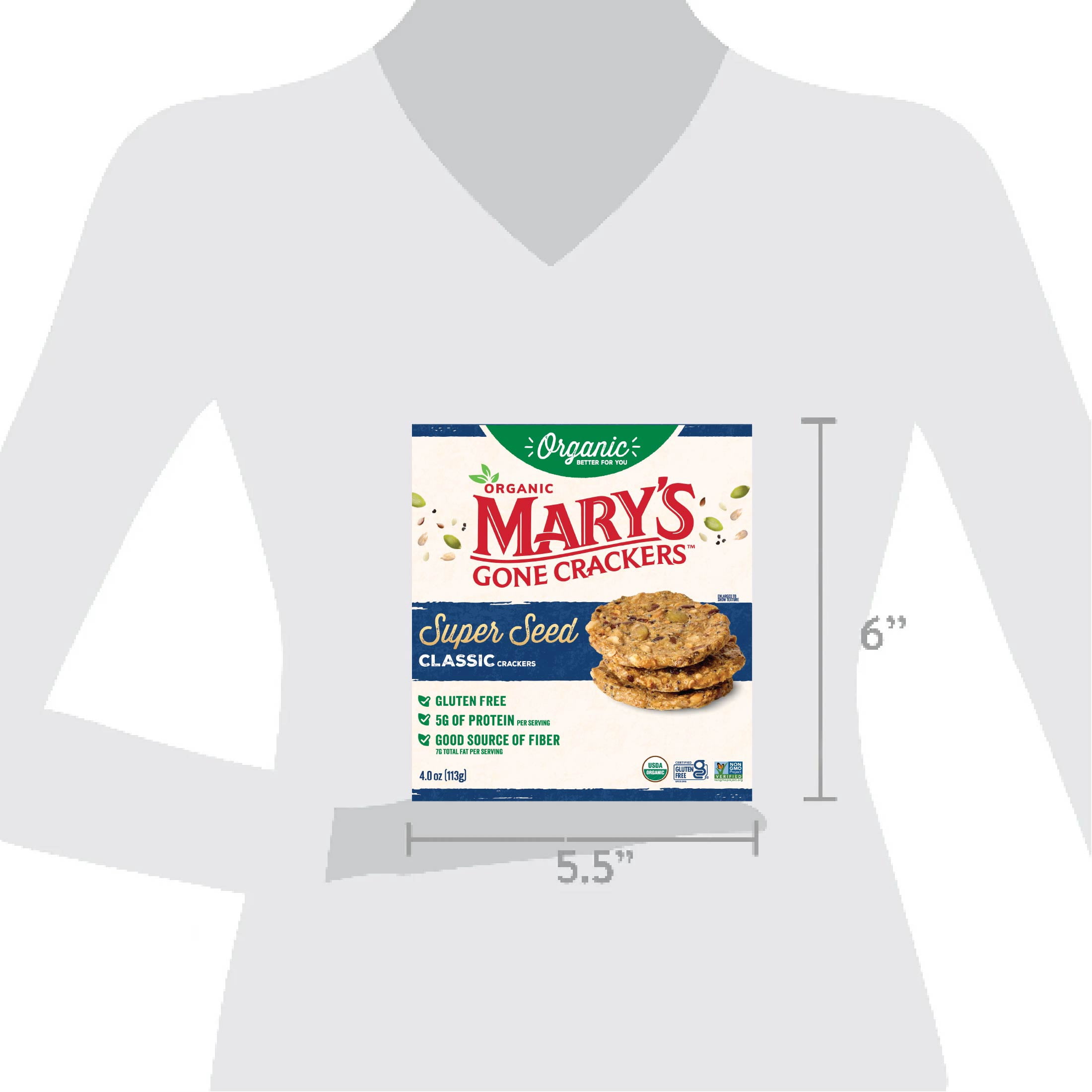 Mary’s Gone Crackers Super Seed Organic, Gluten Free Classic Crackers, 4 oz