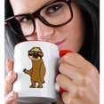 thumbnail image 2 of 3drose, Funny Cool Sloth Wearing Hip Sunglasses Cartoon, 11oz Two-tone Red Mug, 2 of 6