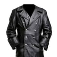thumbnail image 3 of Manteau Trench en Cuir Noir Uniforme Militaire Classique Allemand Ww2, 3 of 4