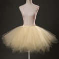 thumbnail image 5 of Telankuip Candy Colors Tutu Skirts for Women 2025 50s Vintage Layered Ballet Bubble Dance Skirt for Party Lightweight Comfy Irregular Hem Mini Short Dress Beige XL, 5 of 5