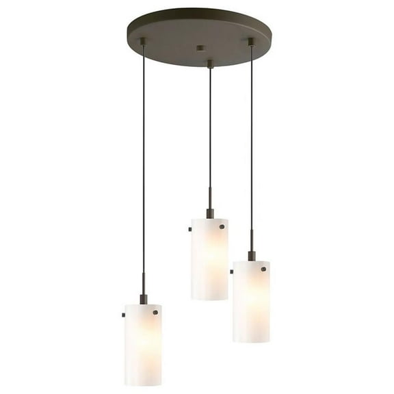 Pemberly Row 3-Light Faux Opal Glass Cluster Pendant in Bronze