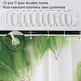 thumbnail image 6 of Green Shower Curtain, Abstract Green and Gold Leaves Shower Curtain Set for Bathroom Waterproof Polyester Fabric Get Naked Art Bathroom Curtain with Hooks, 72x72 Inch, 6 of 6