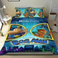 thumbnail image 1 of Perro Hombre Conjunto de sábanas temático, trío de piezas, cómodo y amigable con la piel, diseño único, regalo de decoración para el hogar para familiares, amigos y fans,173cm *218cm, 1 of 6