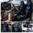 thumbnail image 2 of KUIFORTI Butterfly Blue Car Seat Cover Set Elastic Fabrics Set 15 Pcs Car Accessories Full Set for Women Men Easy to Install Durable Breathable Universal fit for SUV,Van,Saden,Truck, 2 of 7
