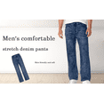 thumbnail image 4 of qucoqpe Jeans for Men Men's Stretchy Straight Leg Denim Pants Trendy Casual Multi-Pocket Jeans Blue L, 4 of 7