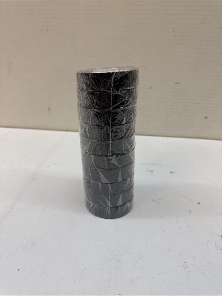 PRIME - F4P Tbk Black Pvc Electrical Tape 3/4" X 66 Ft , Vinil Tape 10Pcs