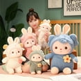 thumbnail image 2 of SSBSM Rabbit Doll Vivid Expression Fully Filling Soft Comfortable Adorable Companionship PP Cotton Bunny Transformed Pig Plush Doll for Gift, 2 of 8