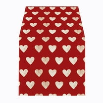 chaungfeng Valentine's Day Love Heart Table Runner, Valentine Red Kitchen Table Runner with Heart Pattern, for Mother's Day Wedding Anniversary Holiday Decoration 13x35 Inches